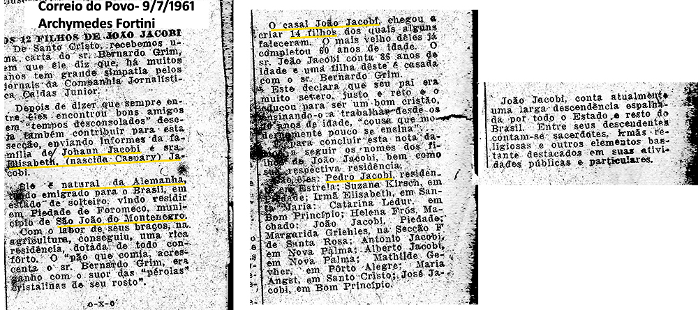 Texto do Correio do Povo