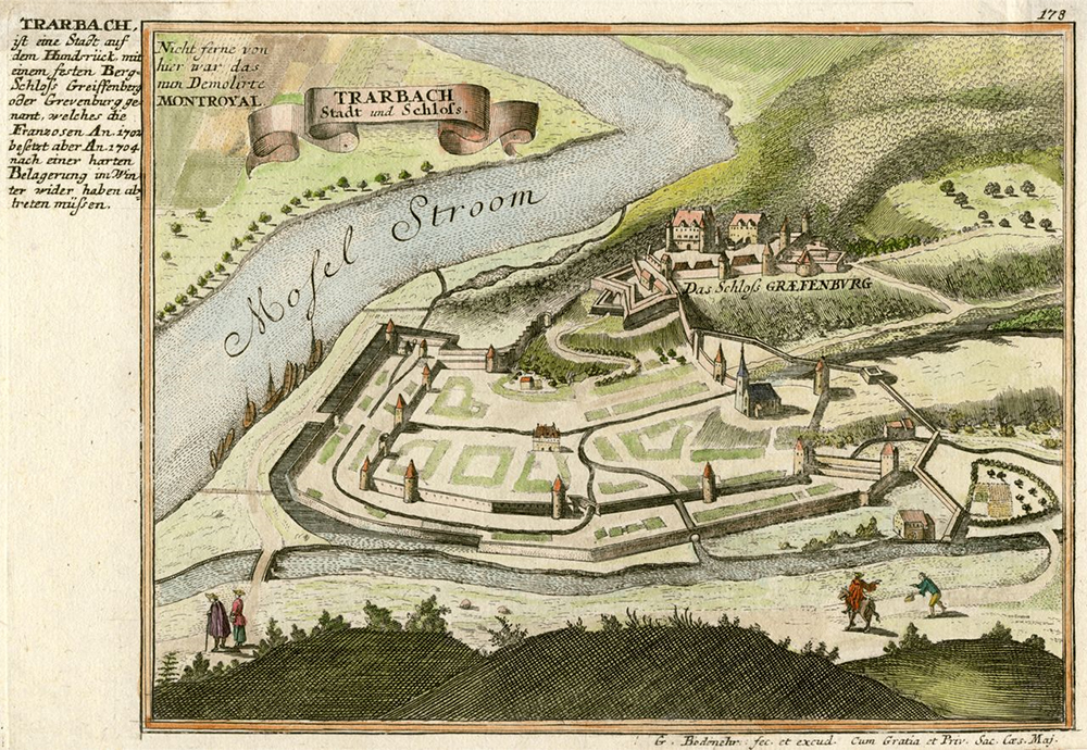 Mapa de Trarbach de 1704